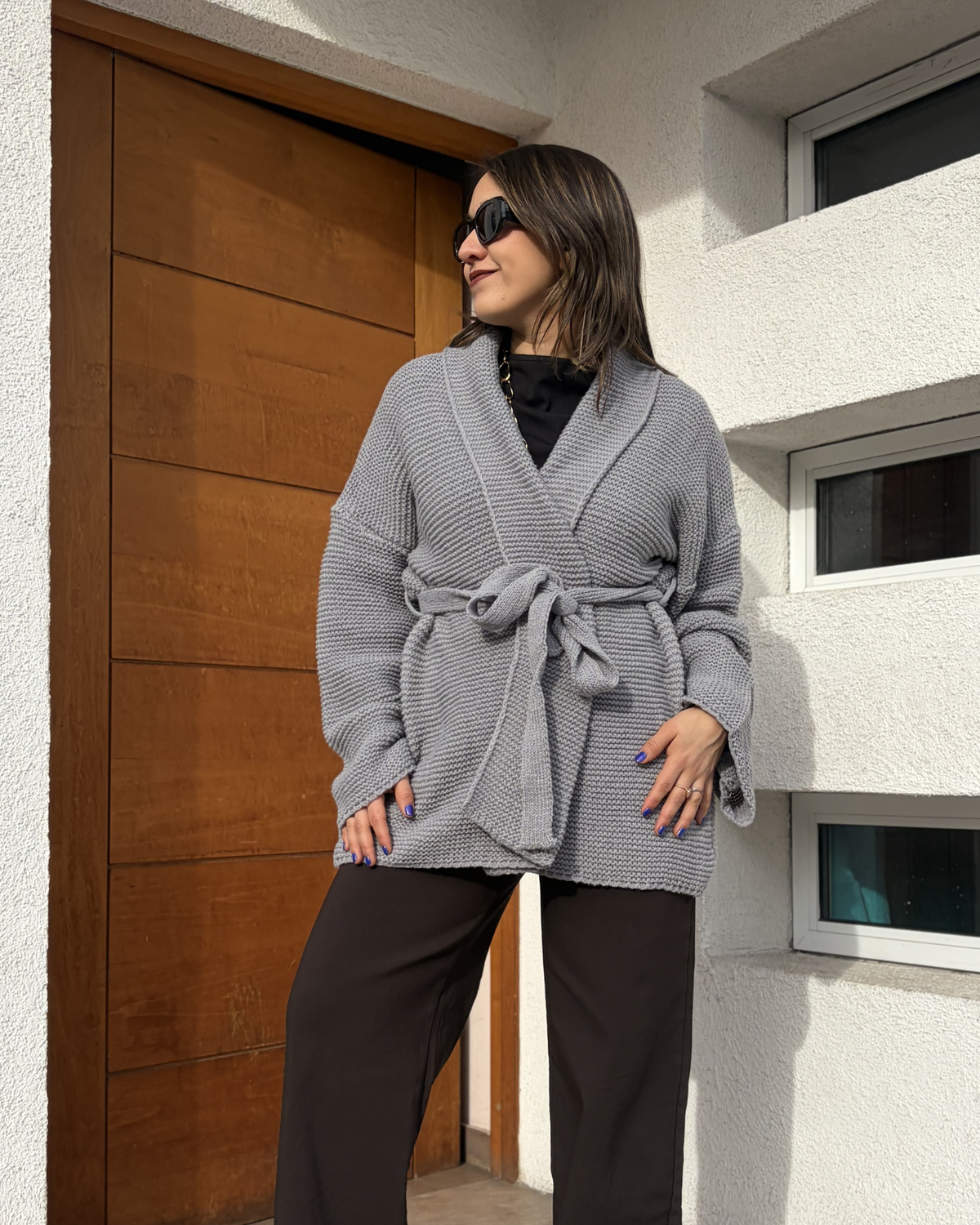 Chaqueton Kimono - Lana - Gris