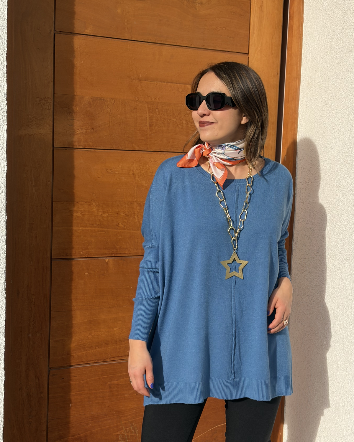 Sweater Luna - Azul piedra