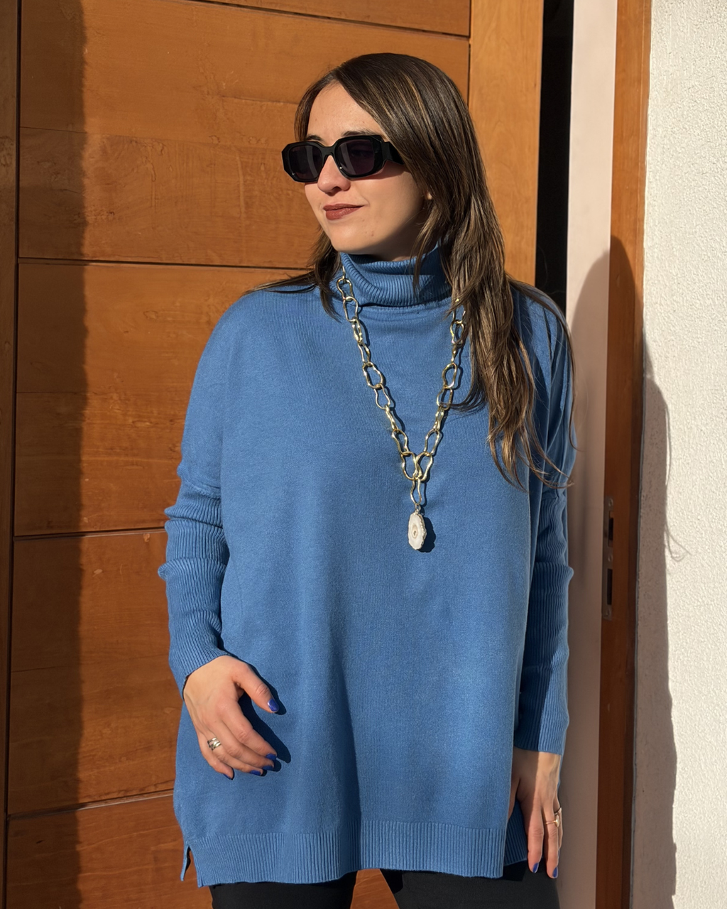 Sweater Nina - Azul piedra
