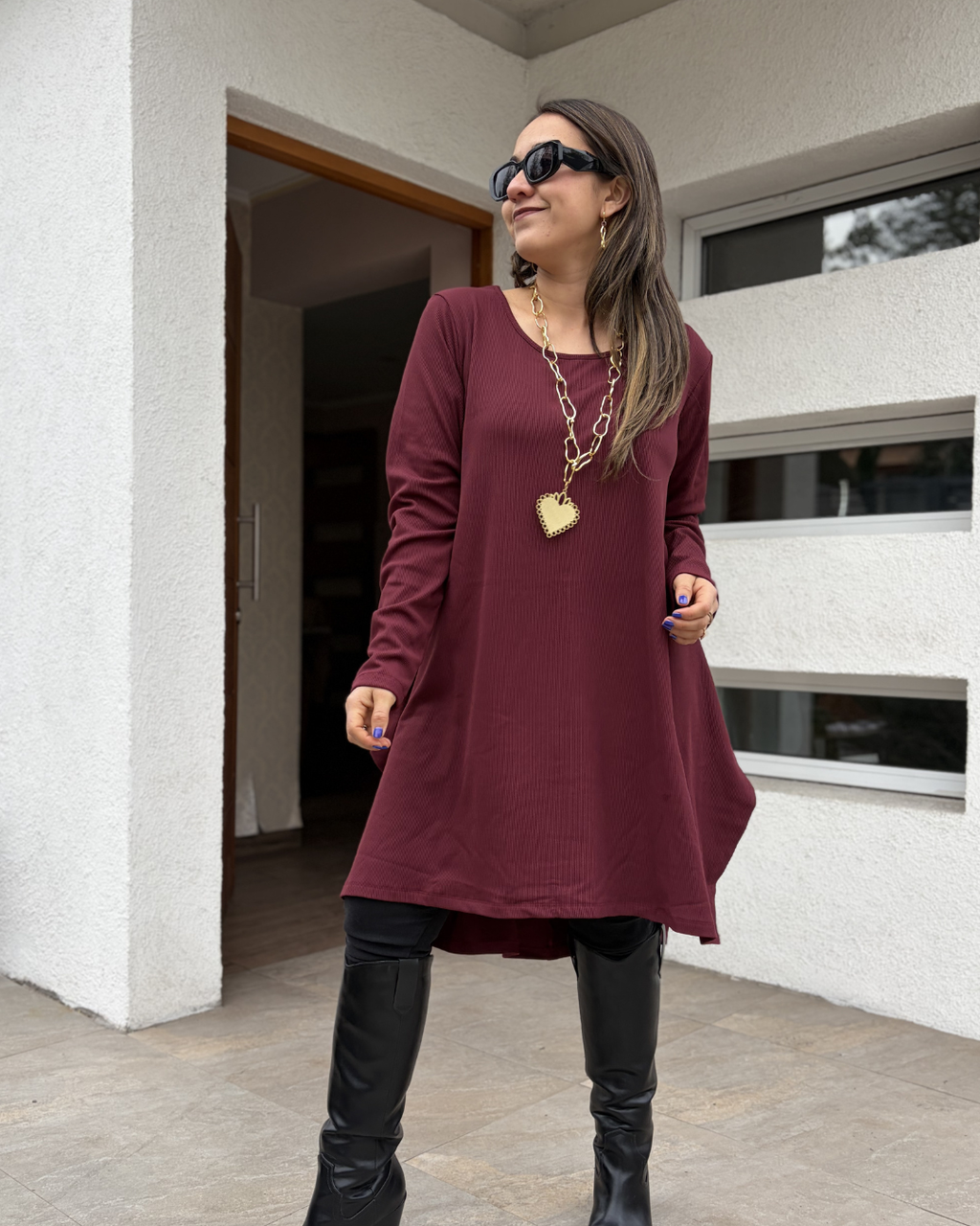 Vestido Paula - Burdeo