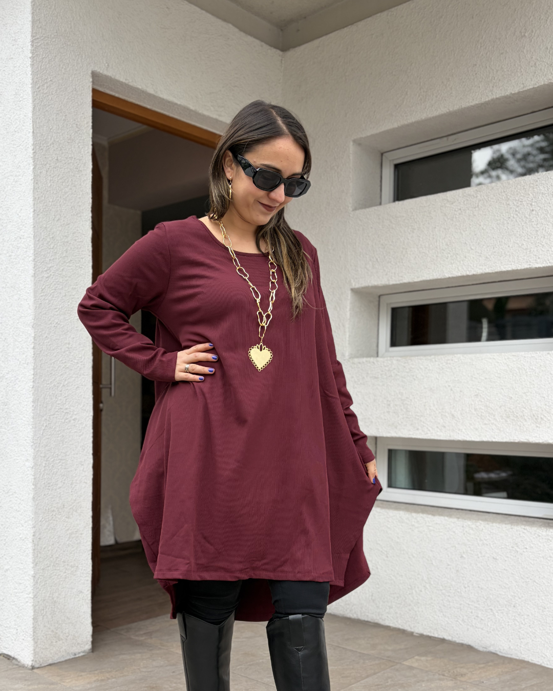 Vestido Paula - Burdeo