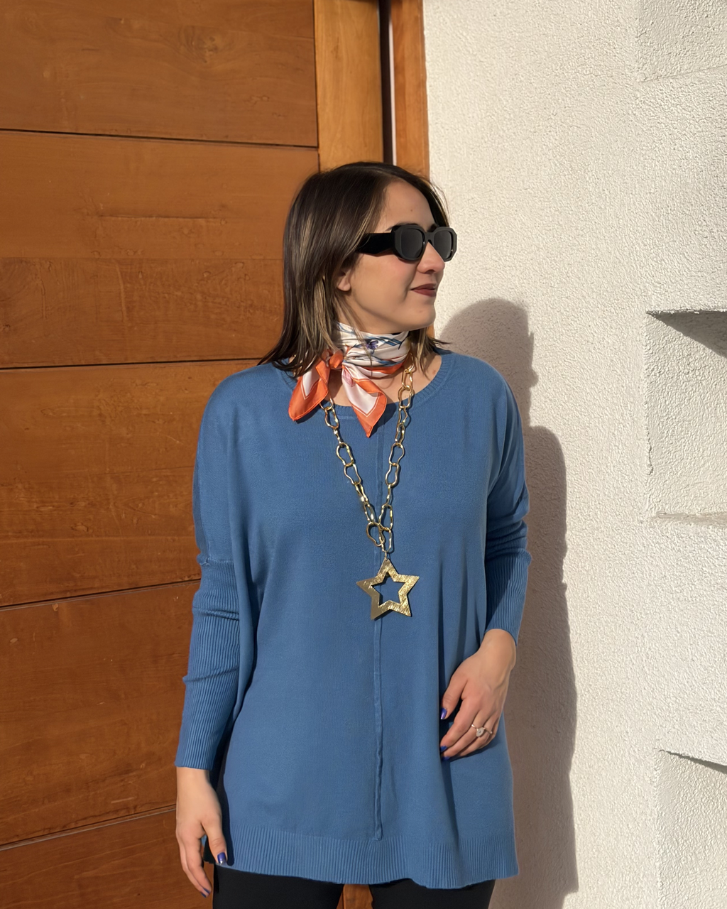 Sweater Luna - Azul piedra