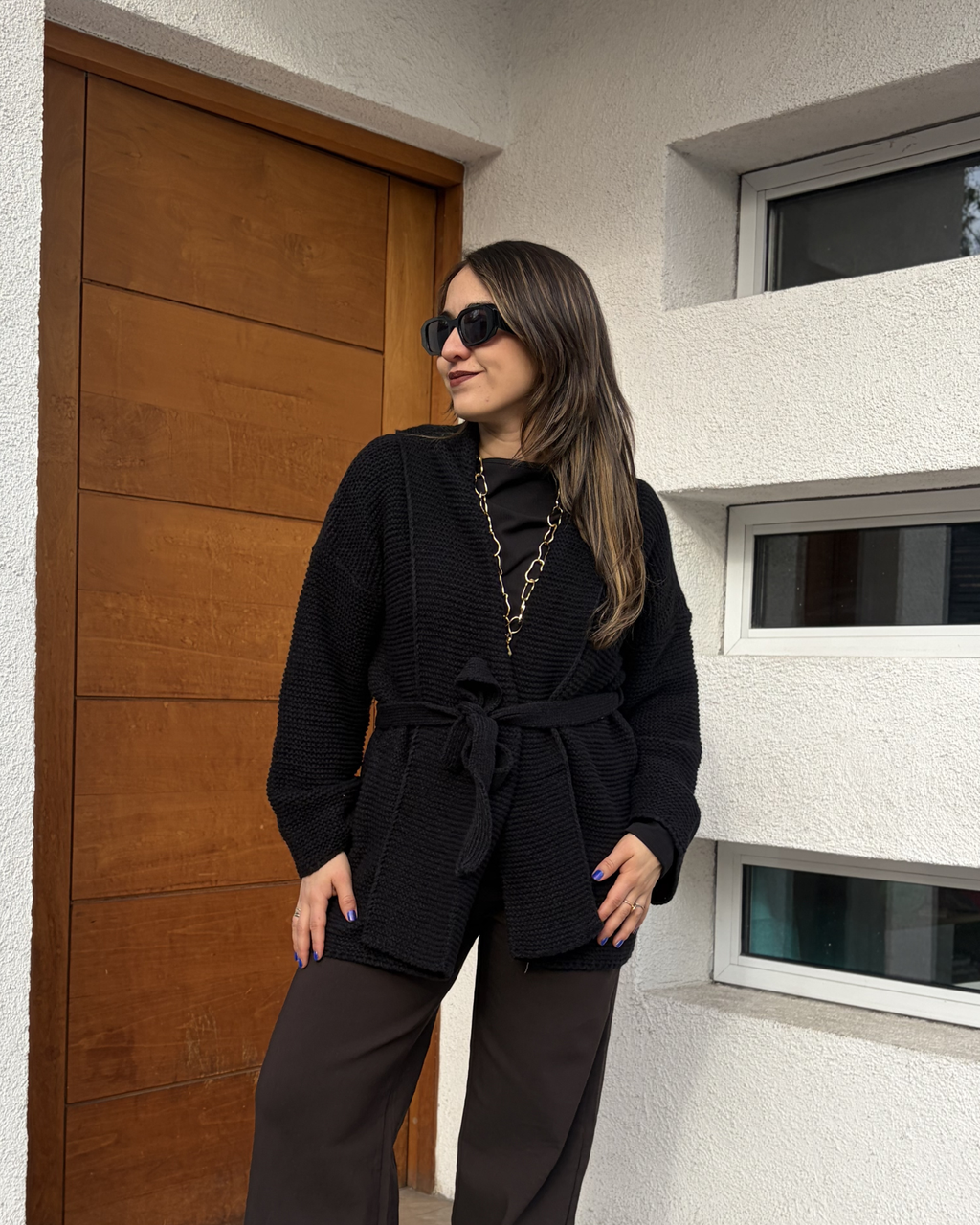 Chaqueton Kimono - Lana - Negro