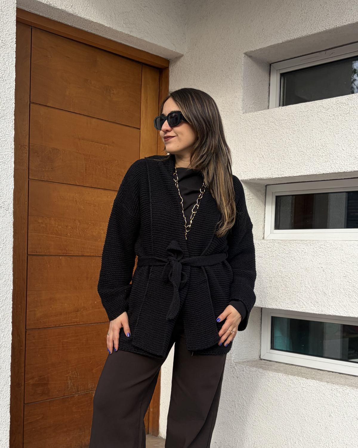 Chaqueton Kimono - Lana - Negro