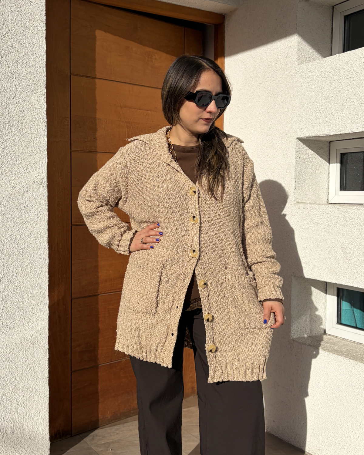 Chaleco Mili - botones - Beige