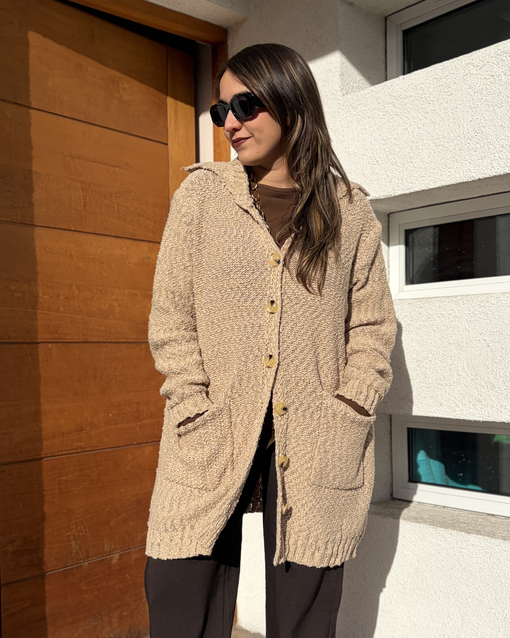 Chaleco Mili - botones - Beige