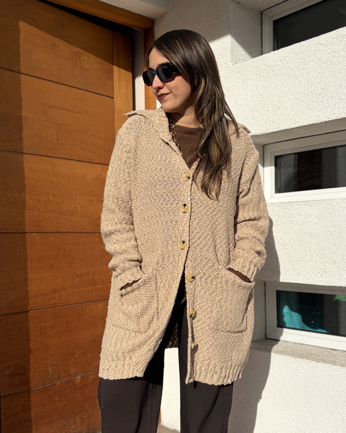 Chaleco Mili - botones - Beige