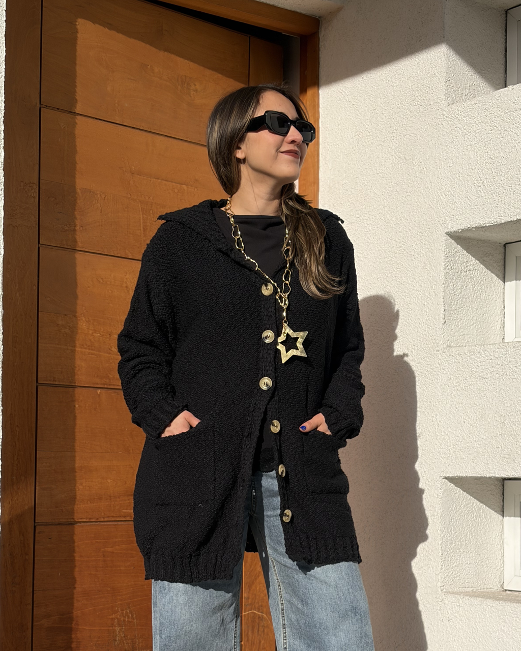 Chaleco Mili - botones -  Negro