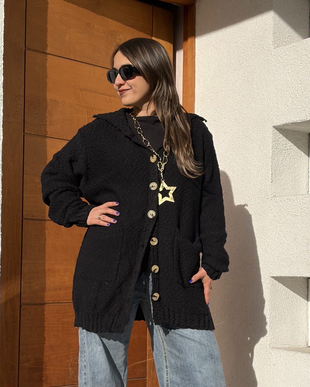 Chaleco Mili - botones -  Negro