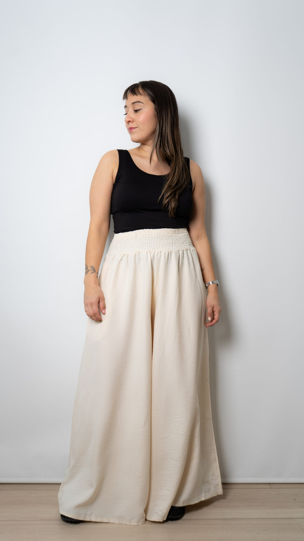 Pantalon Palazo ancho - Crudo