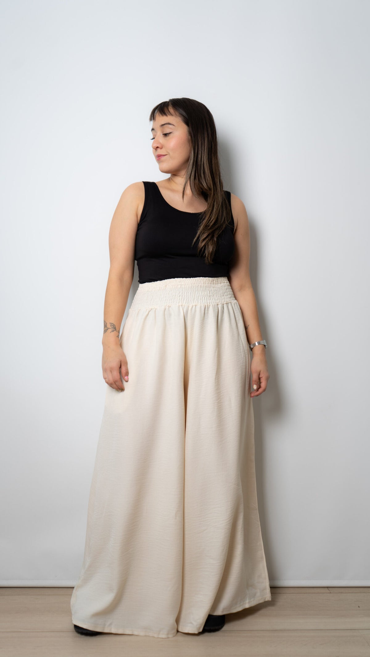 Pantalon Palazo ancho - Crudo