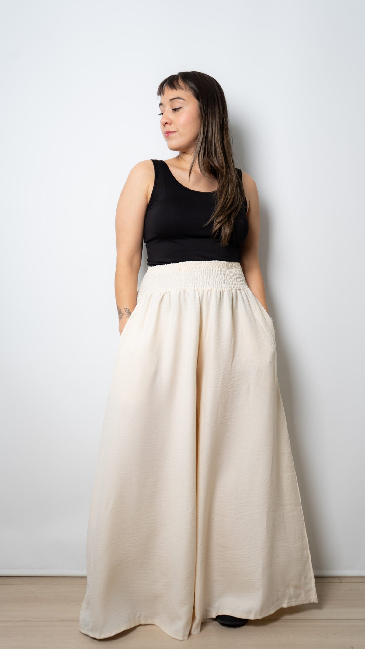 Pantalon Palazo ancho - Crudo