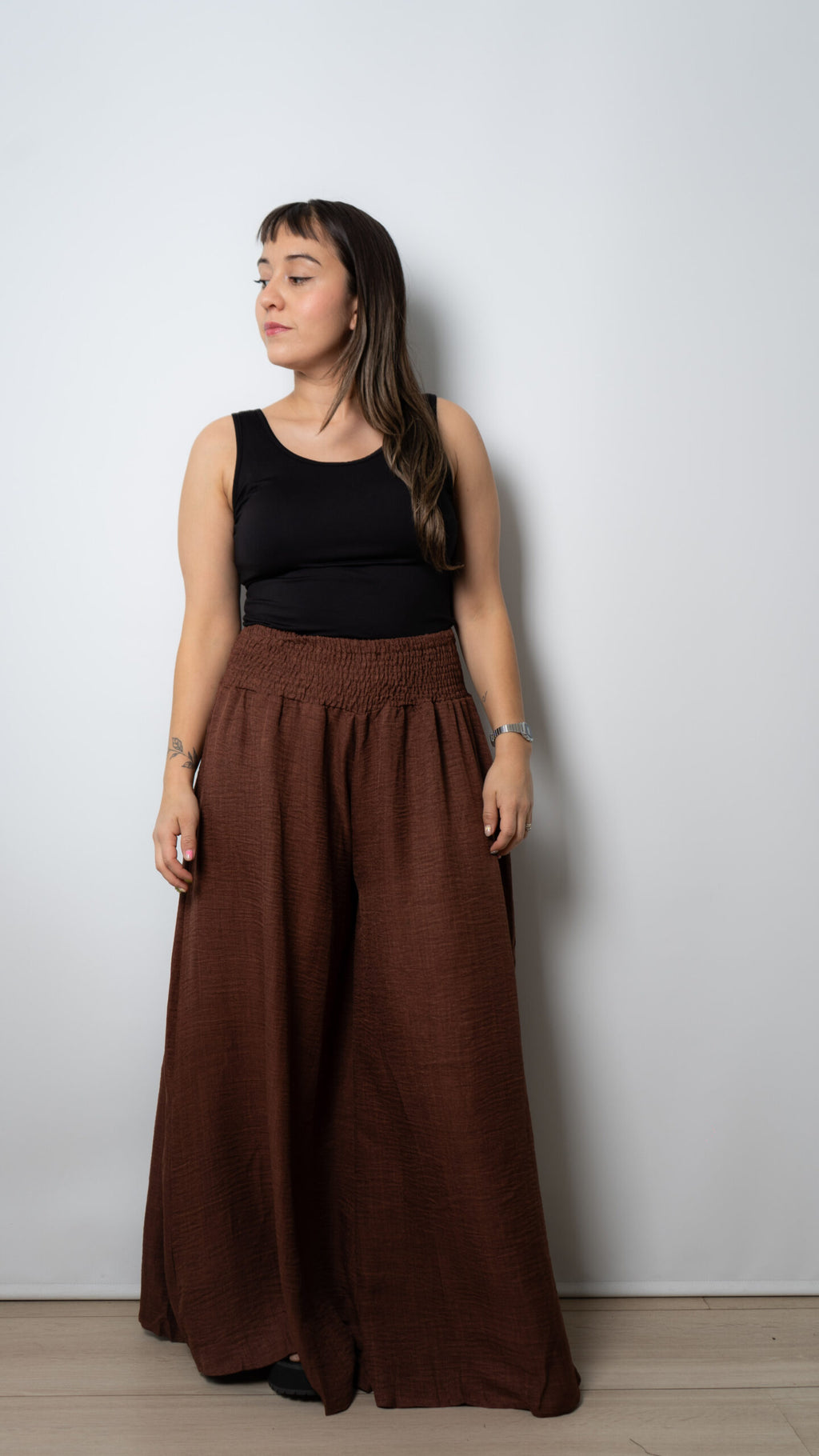 Pantalon Palazo ancho - Cafe