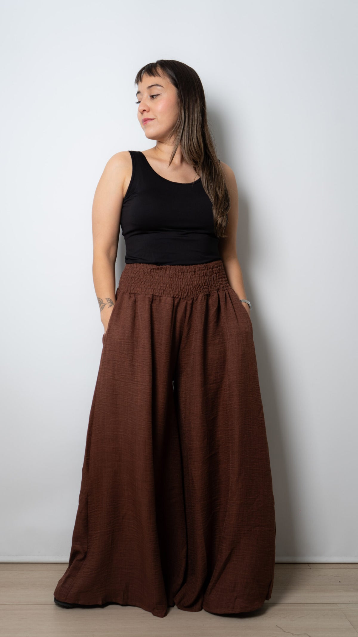 Pantalon Palazo ancho - Cafe