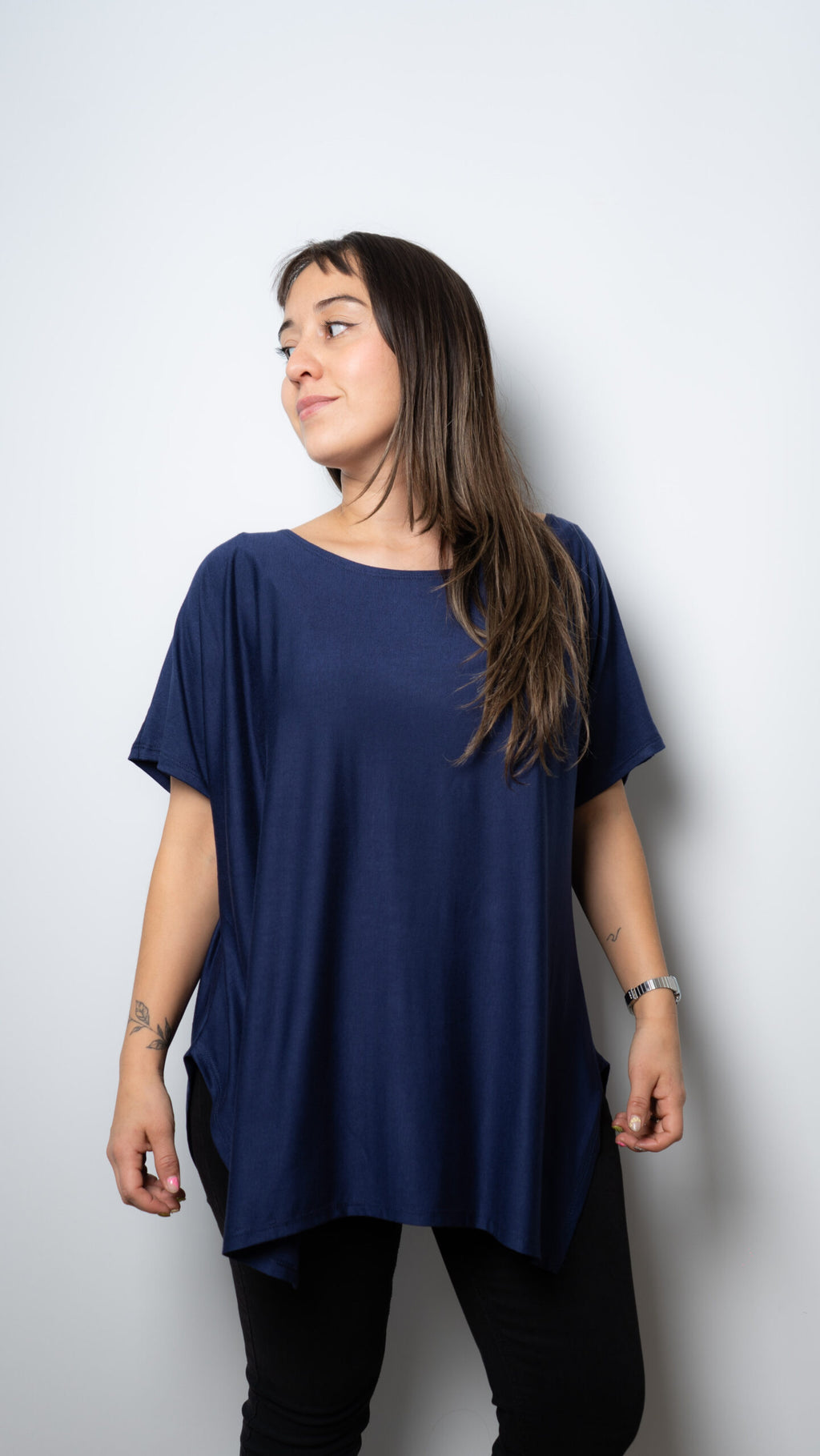 Polera algodón Emilia - Azul marino