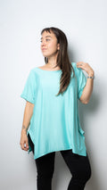 Polera algodón Emilia - Turquesa claro