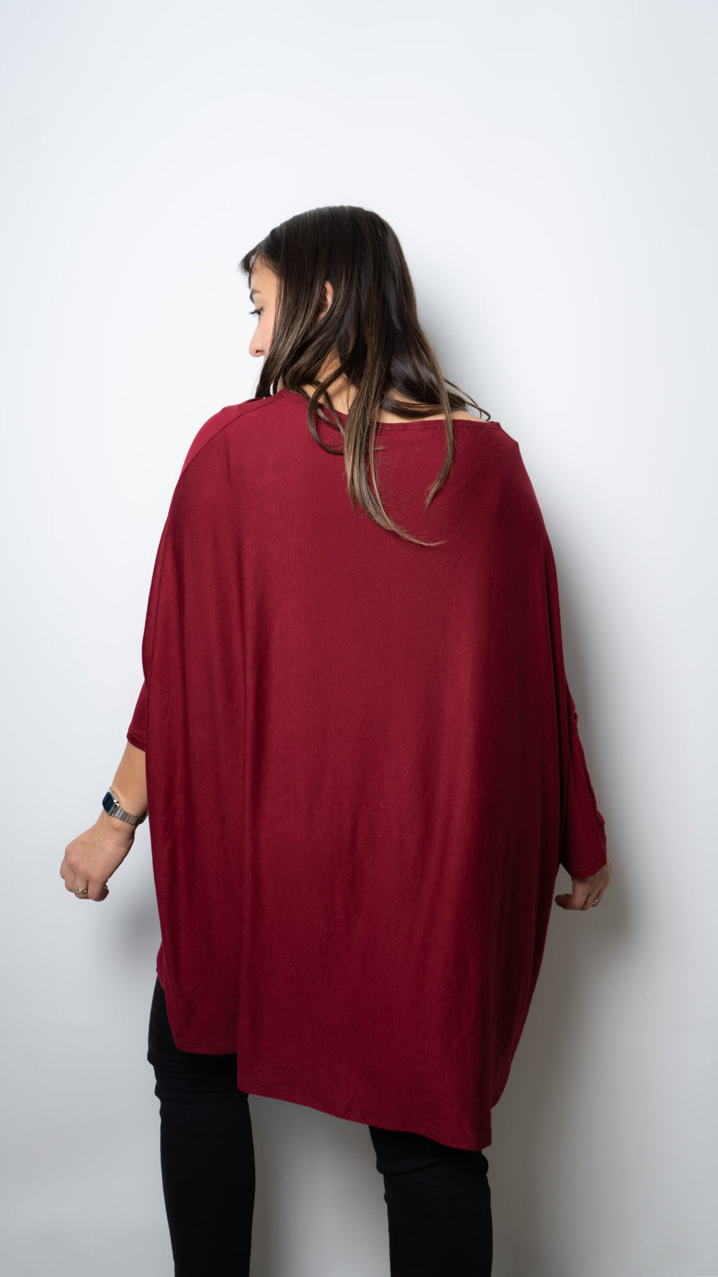 Polera Monica - con mangas - Burdeo