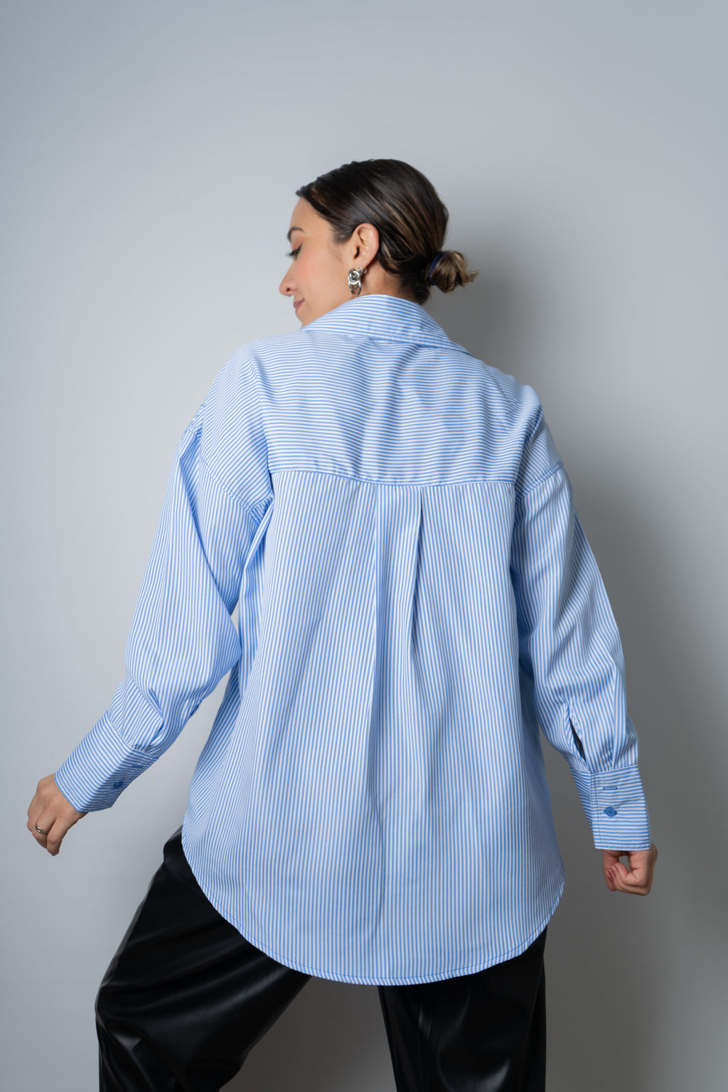 Blusa Rayada Blaire - Celeste con blanco