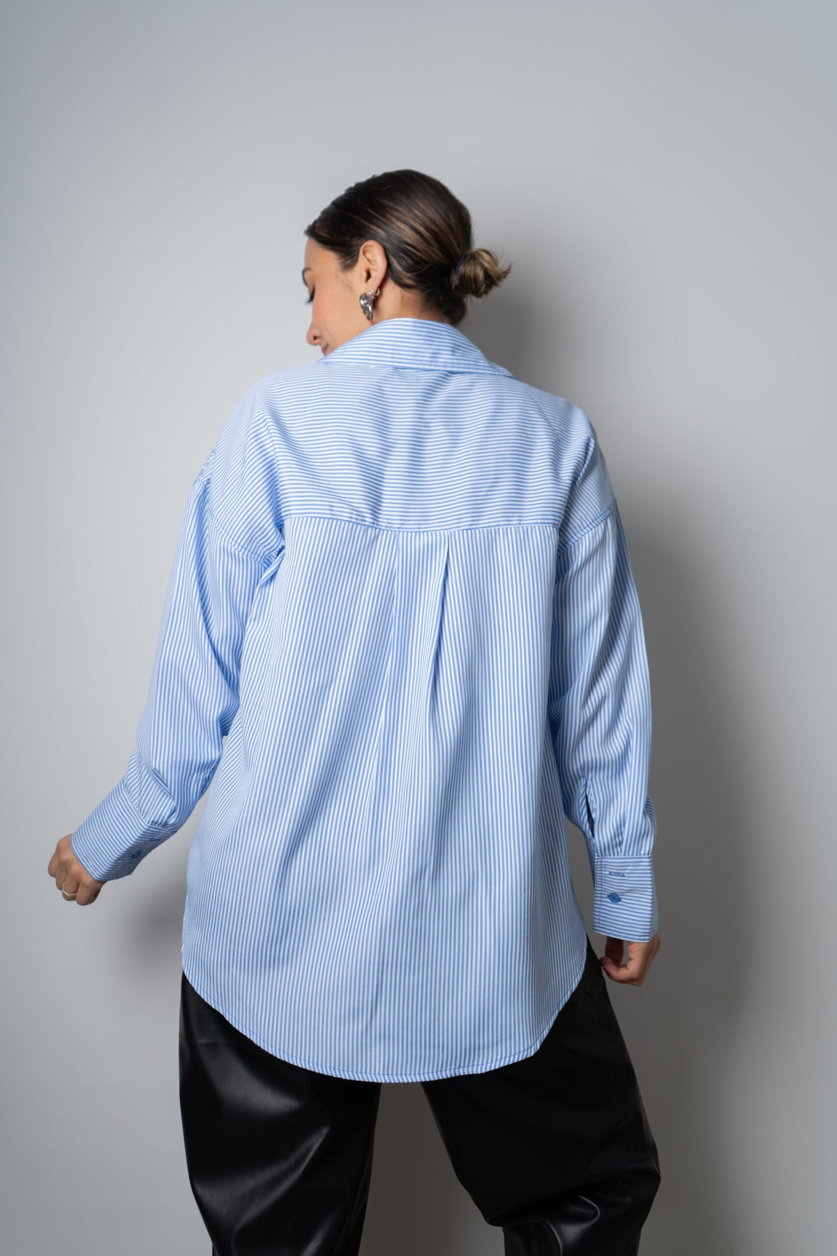 Blusa Rayada Blaire - Celeste con blanco