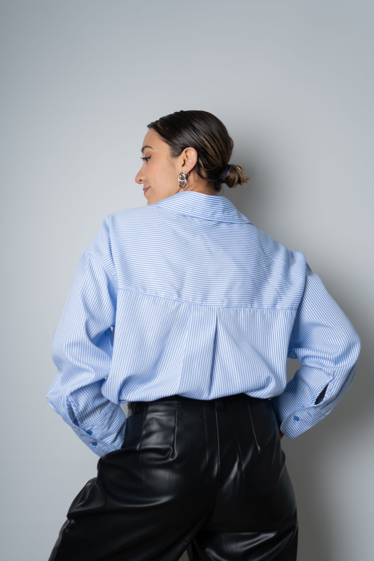 Blusa Rayada Blaire - Celeste con blanco