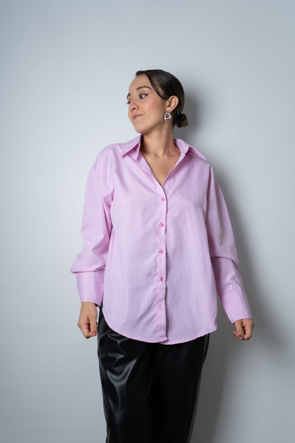 Blusa Rayada Blaire - Blanca con rosada