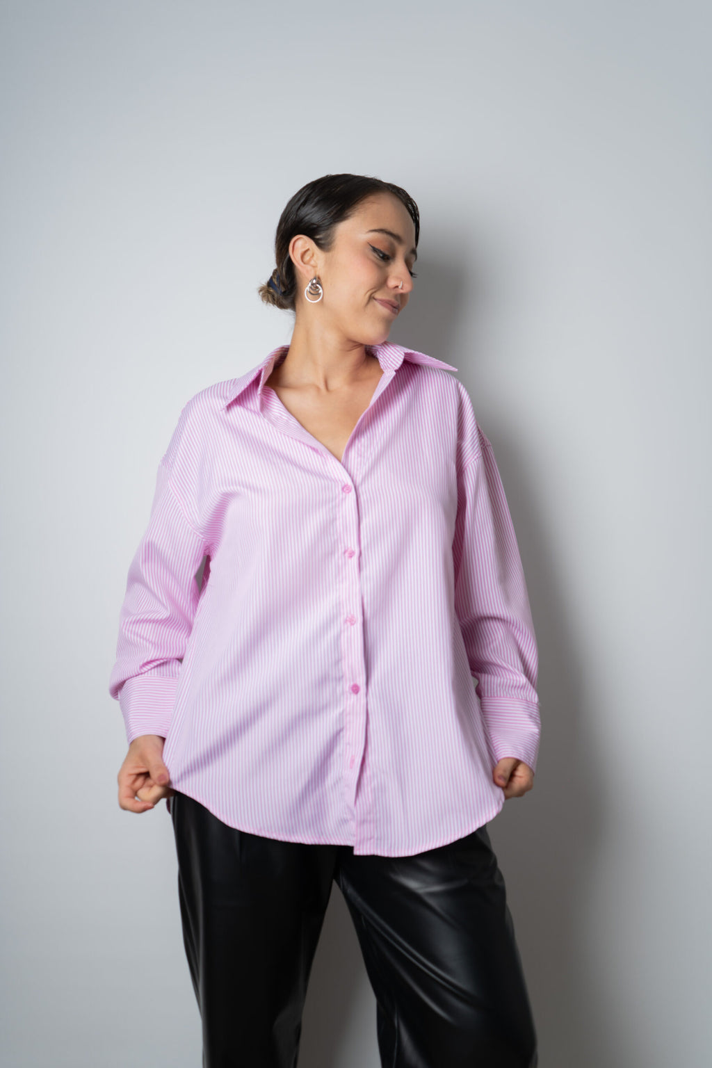 Blusa Rayada Blaire - Blanca con rosada