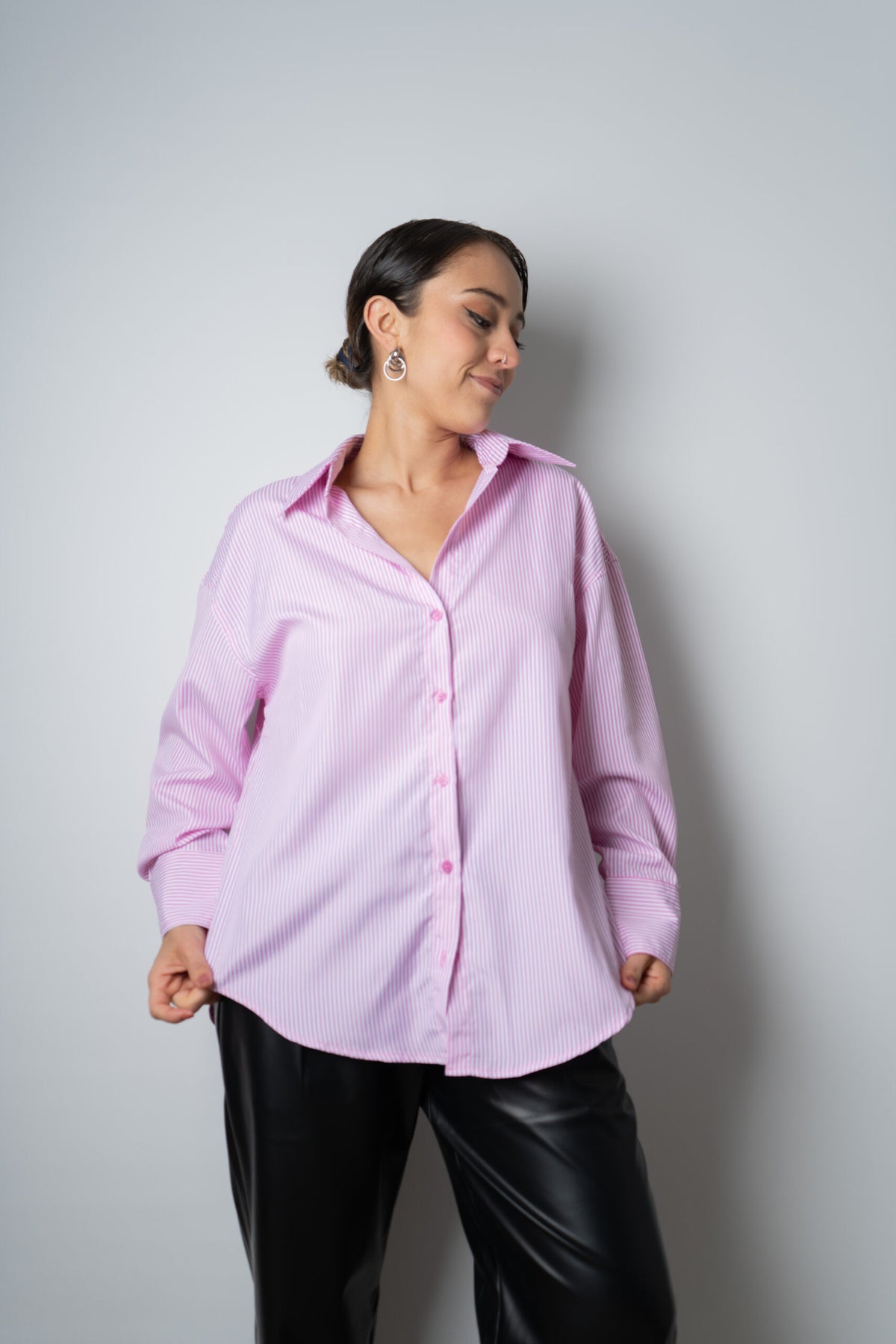 Blusa Rayada Blaire - Blanca con rosada