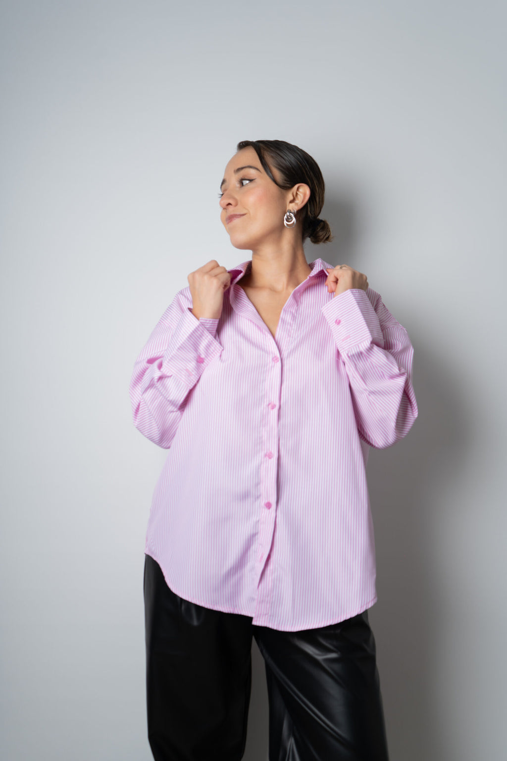 Blusa Rayada Blaire - Blanca con rosada