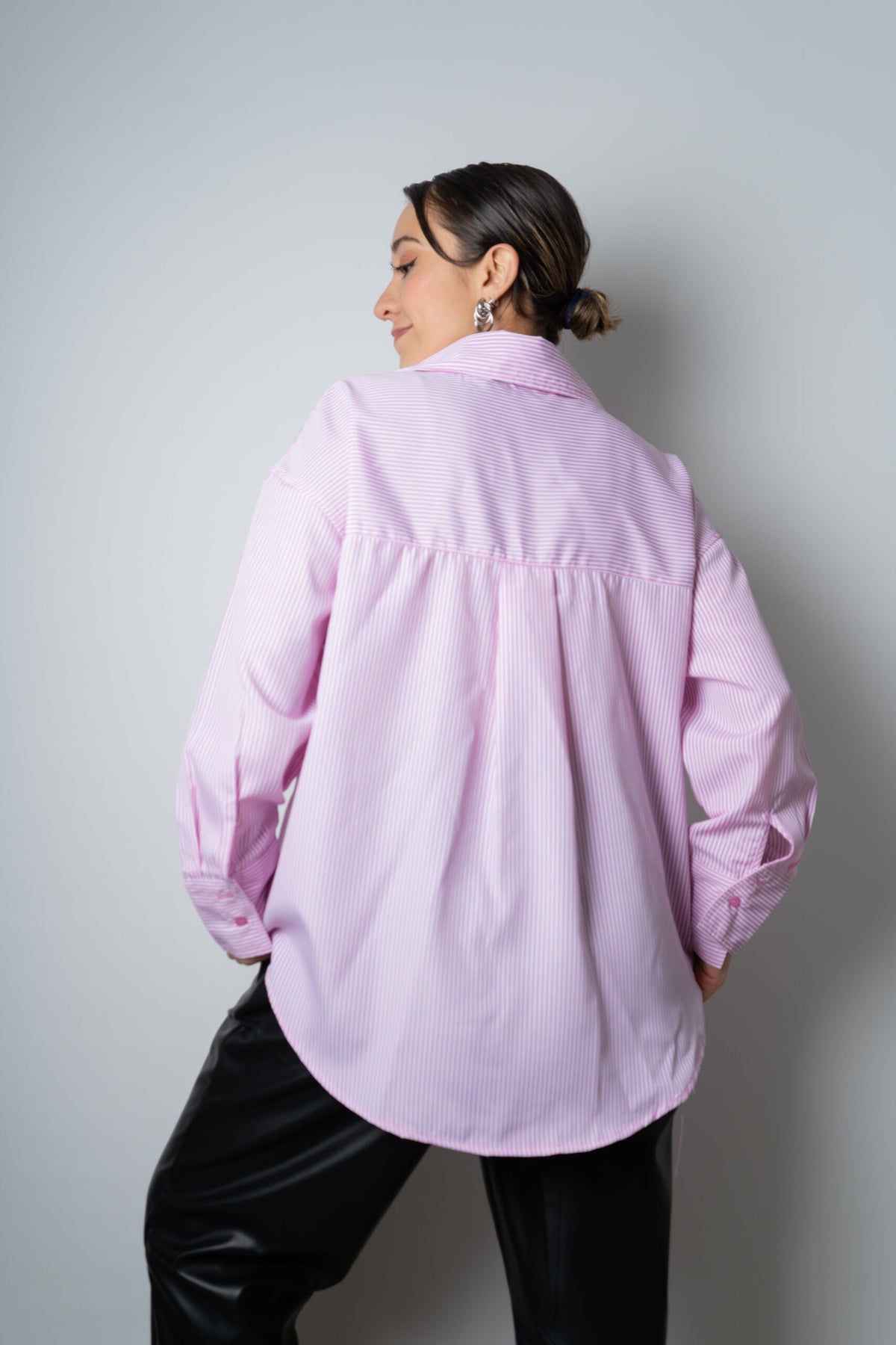 Blusa Rayada Blaire - Blanca con rosada