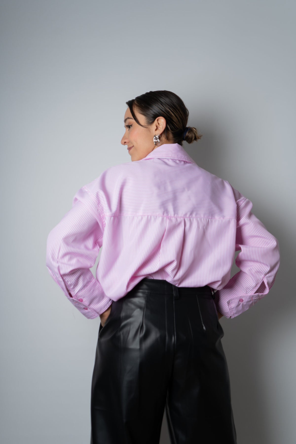 Blusa Rayada Blaire - Blanca con rosada