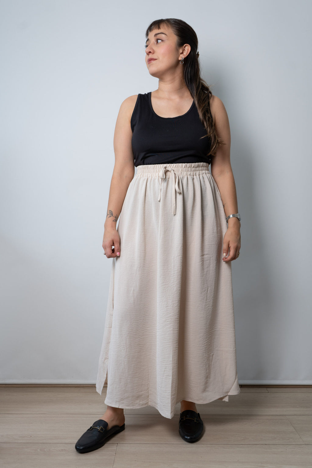 Falda larga - Erika - Crema