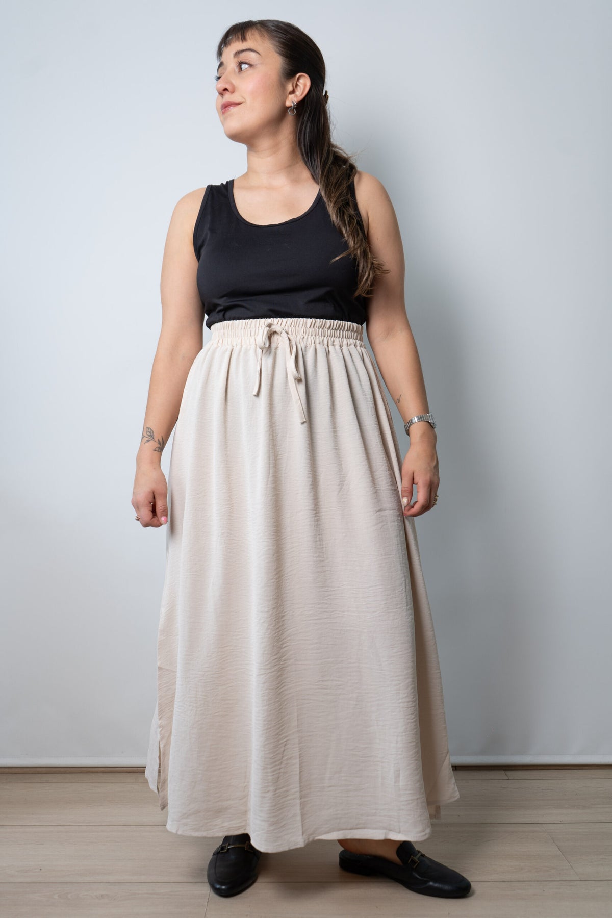 Falda larga - Erika - Crema