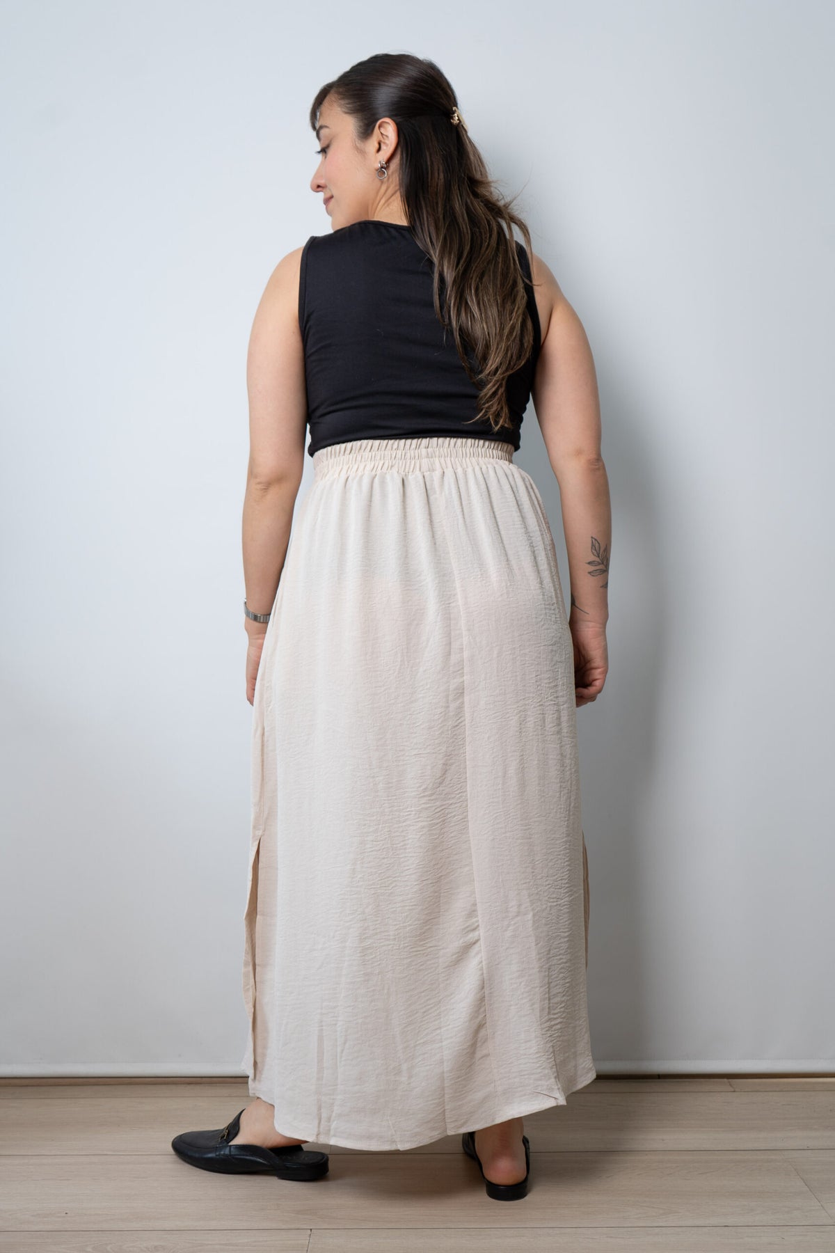 Falda larga - Erika - Crema