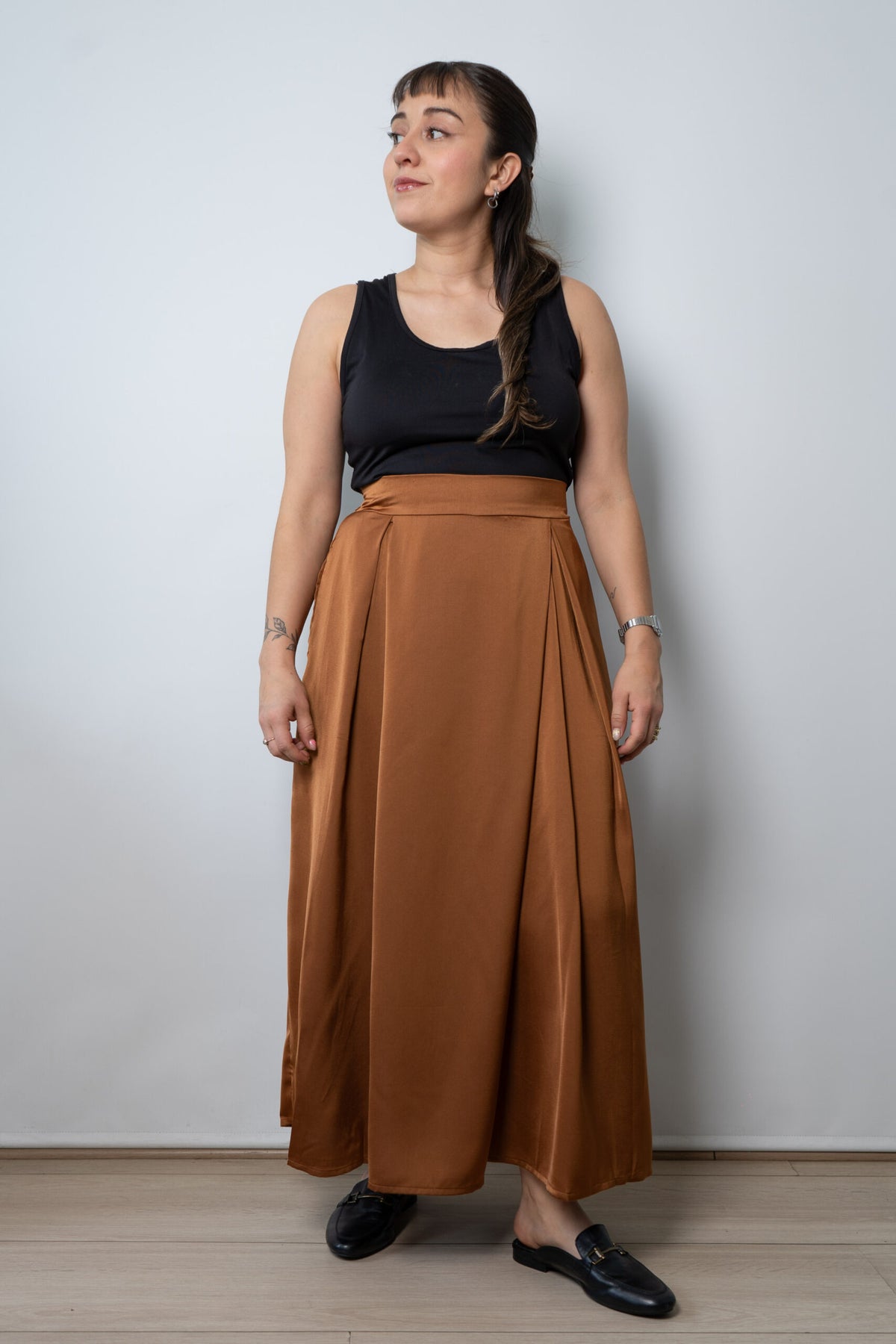Falda pantalon Emilia - Cafe tabaco