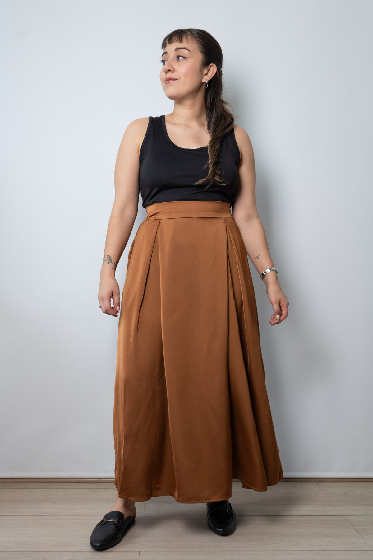 Falda pantalon Emilia - Cafe tabaco
