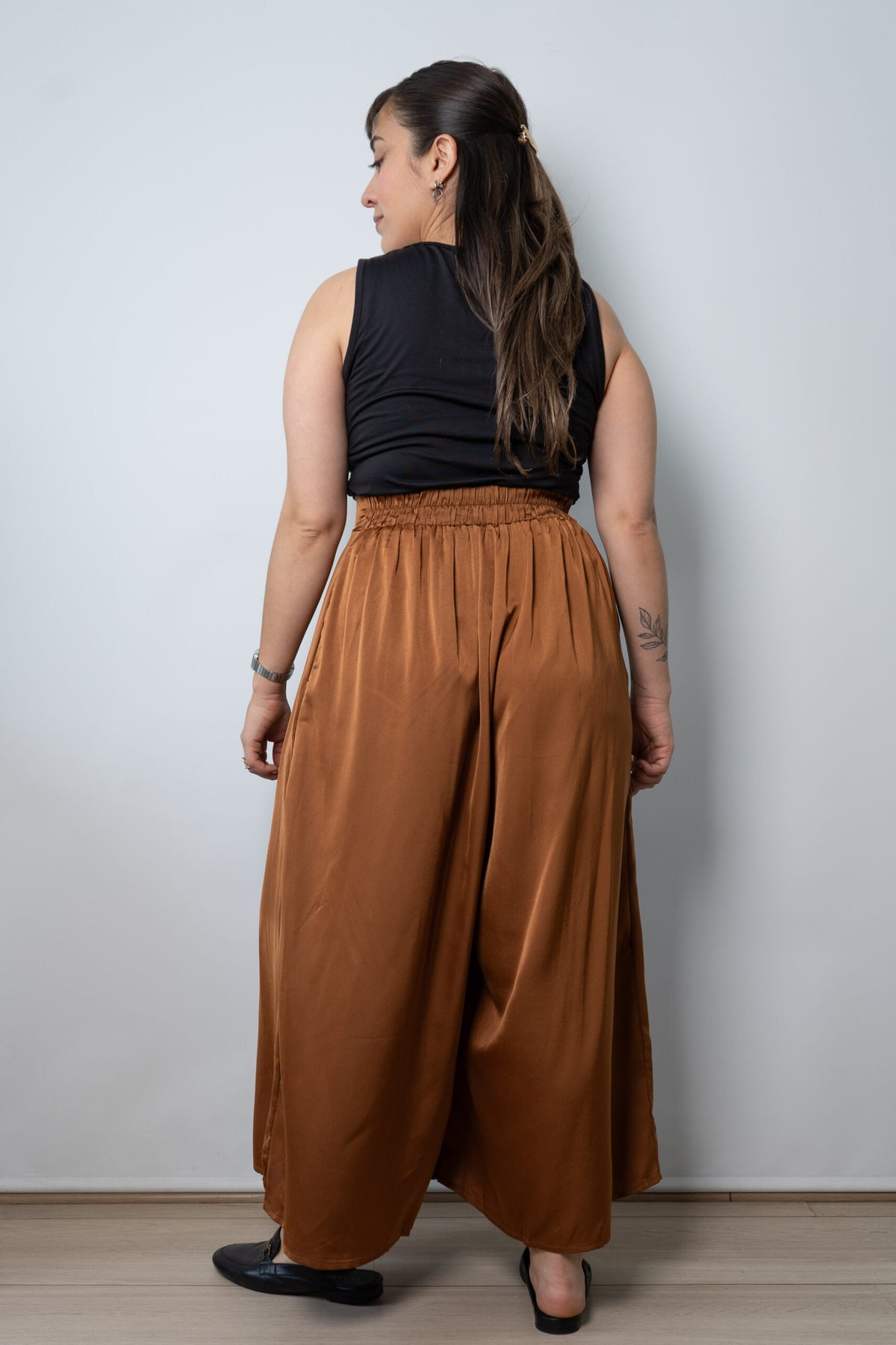 Falda pantalon Emilia - Cafe tabaco