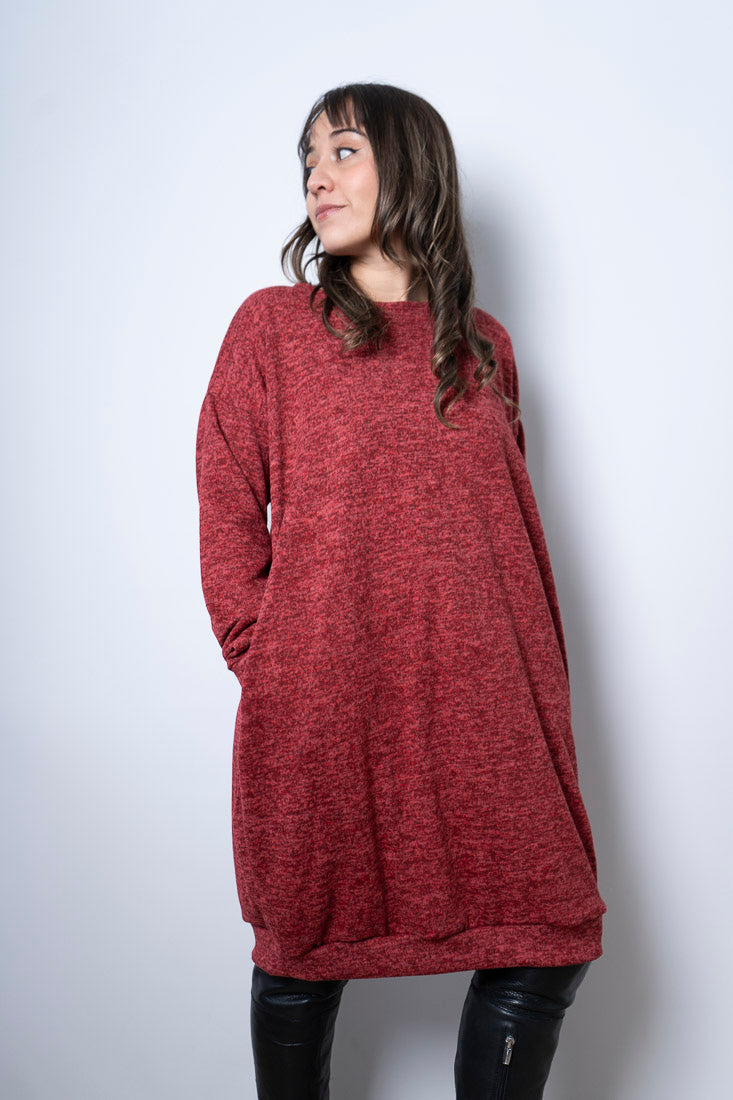 Vestido Lanilla Lily - Jaspeado terracota