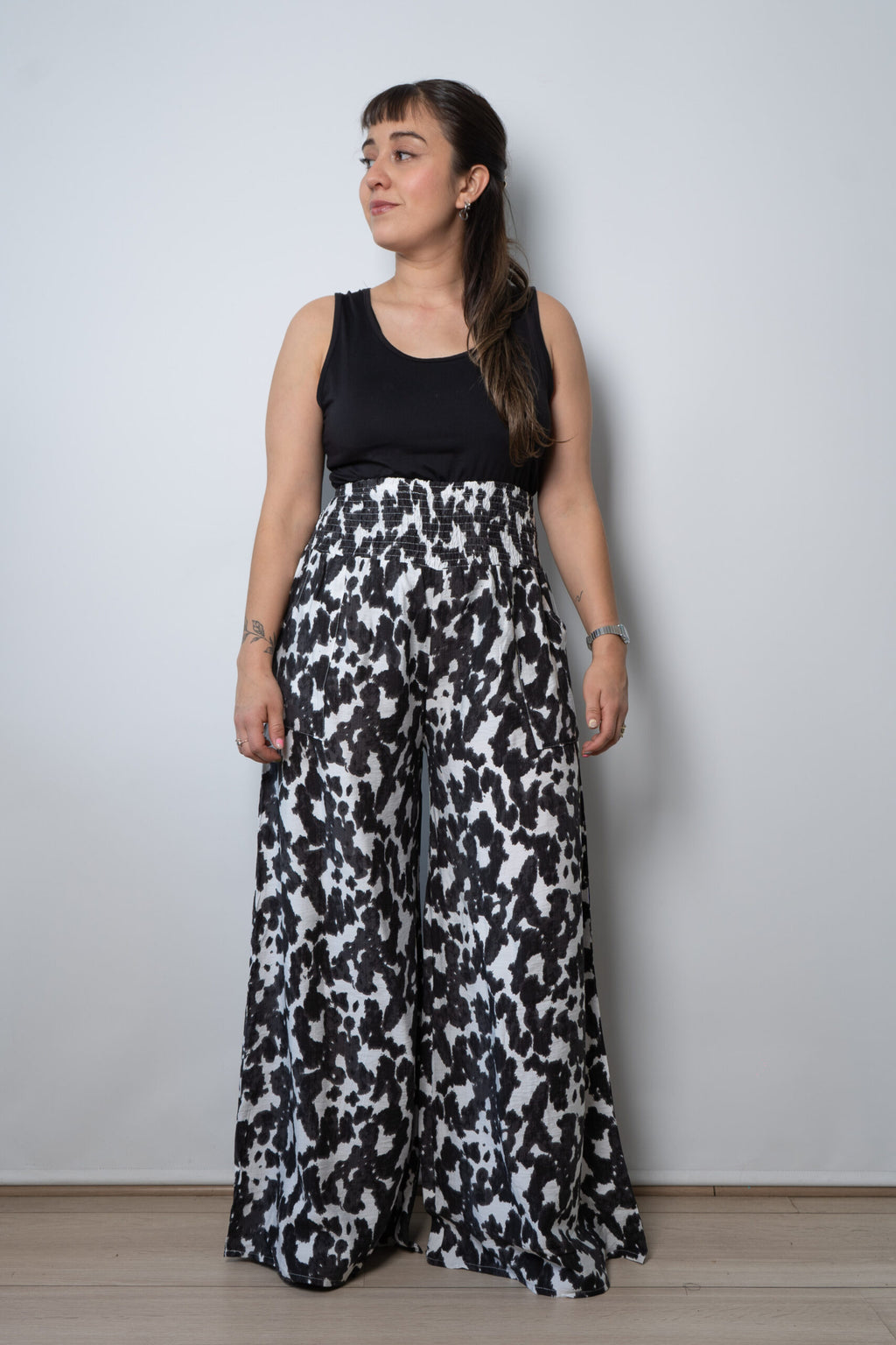 Pantalon Estampado -  Negro