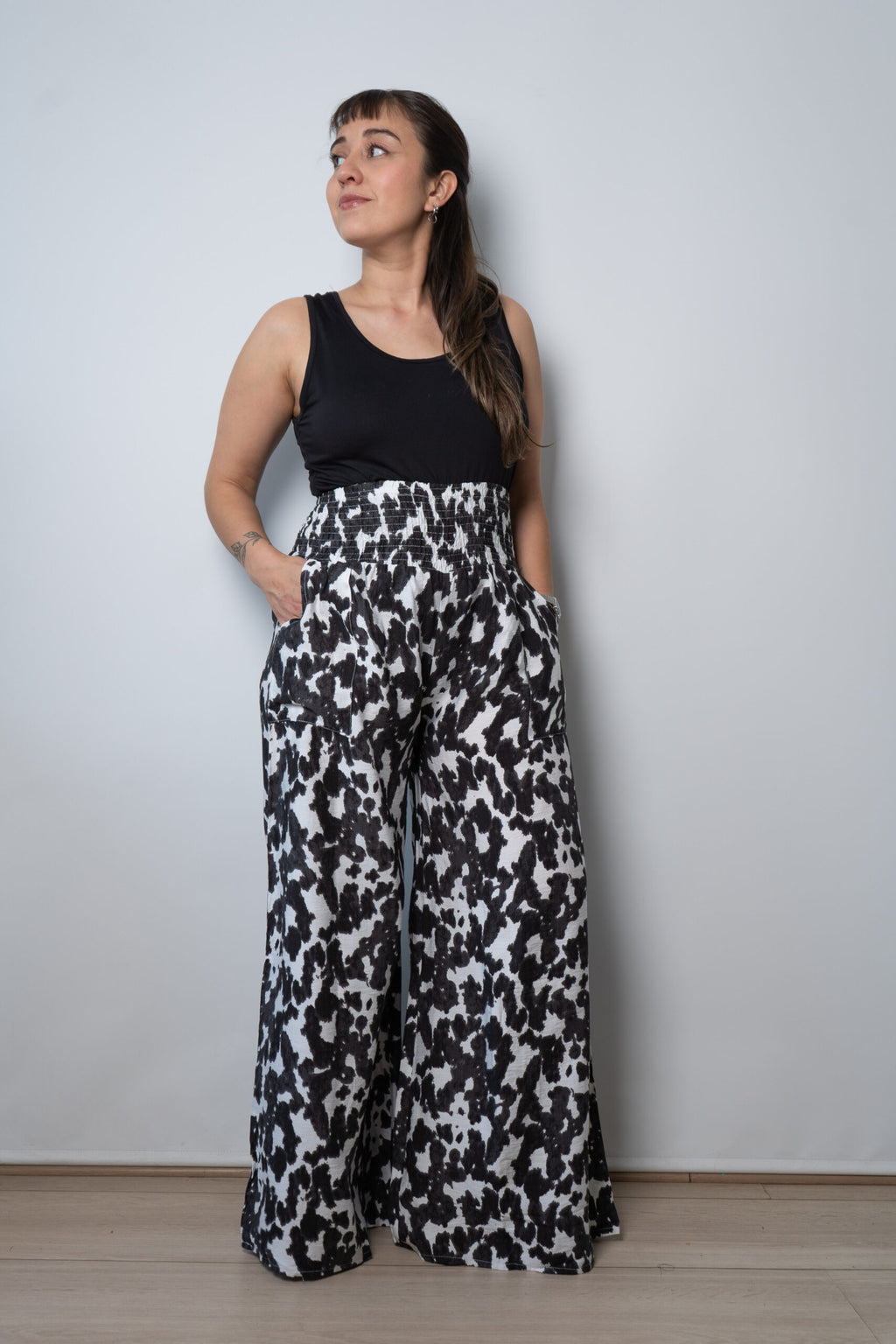 Pantalon Estampado -  Negro