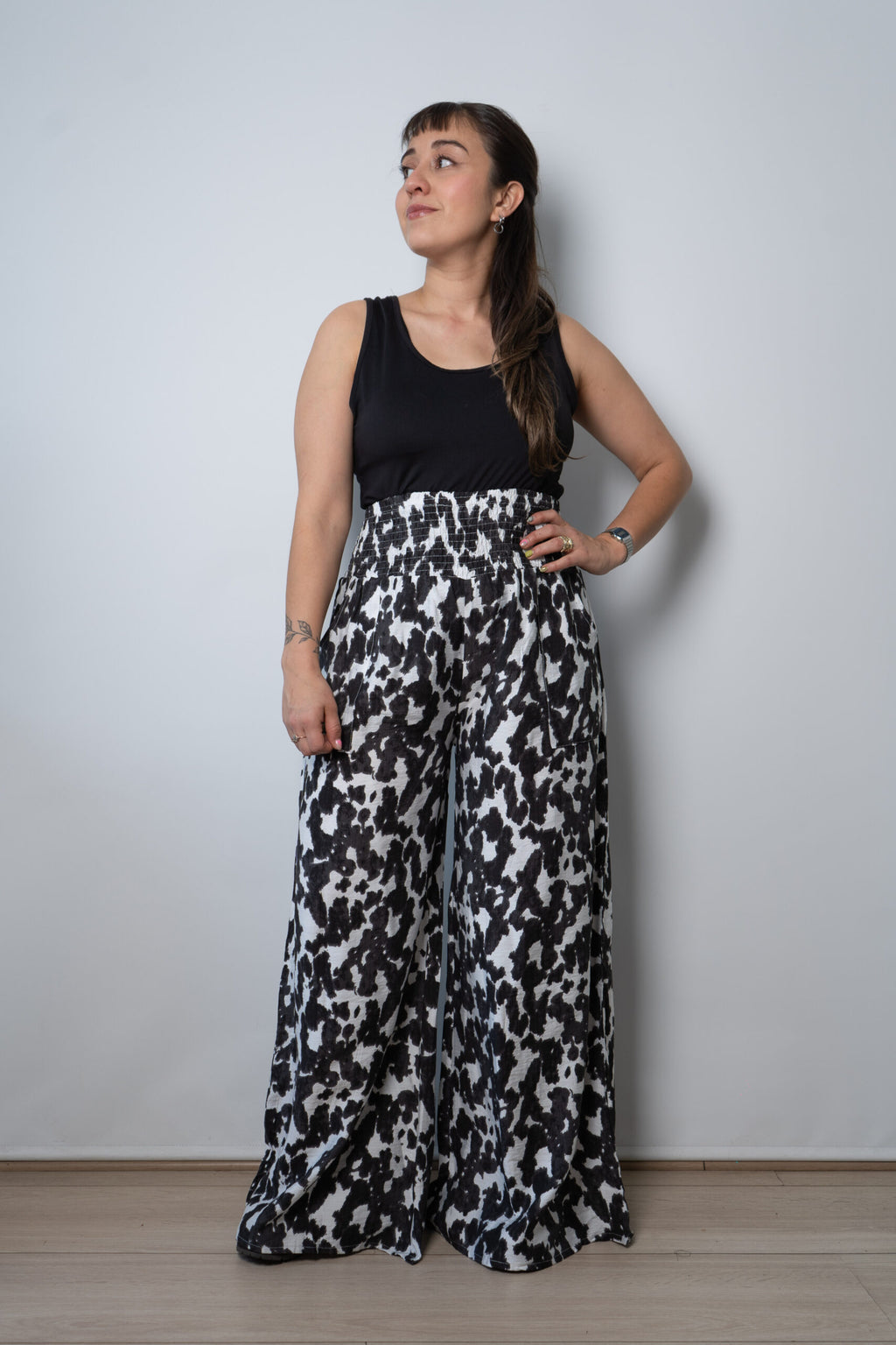 Pantalon Estampado -  Negro