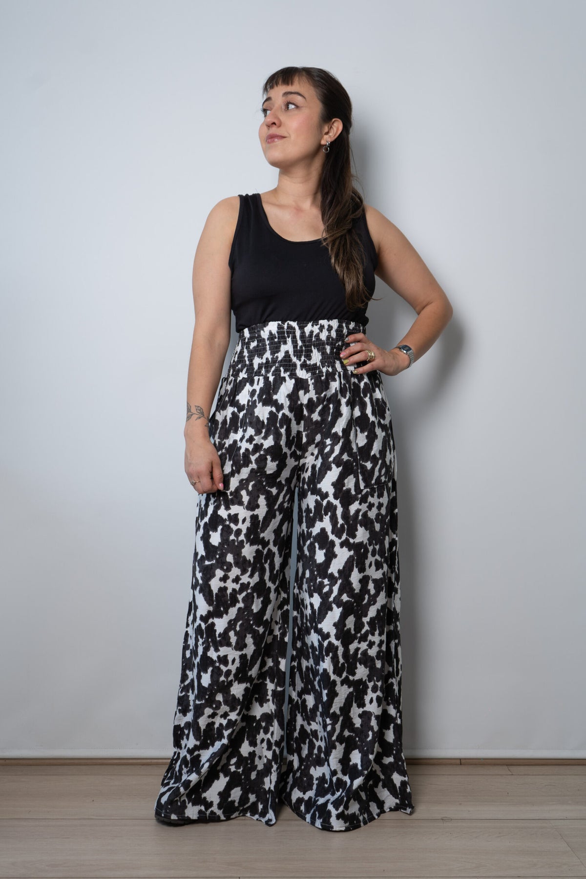 Pantalon Estampado -  Negro