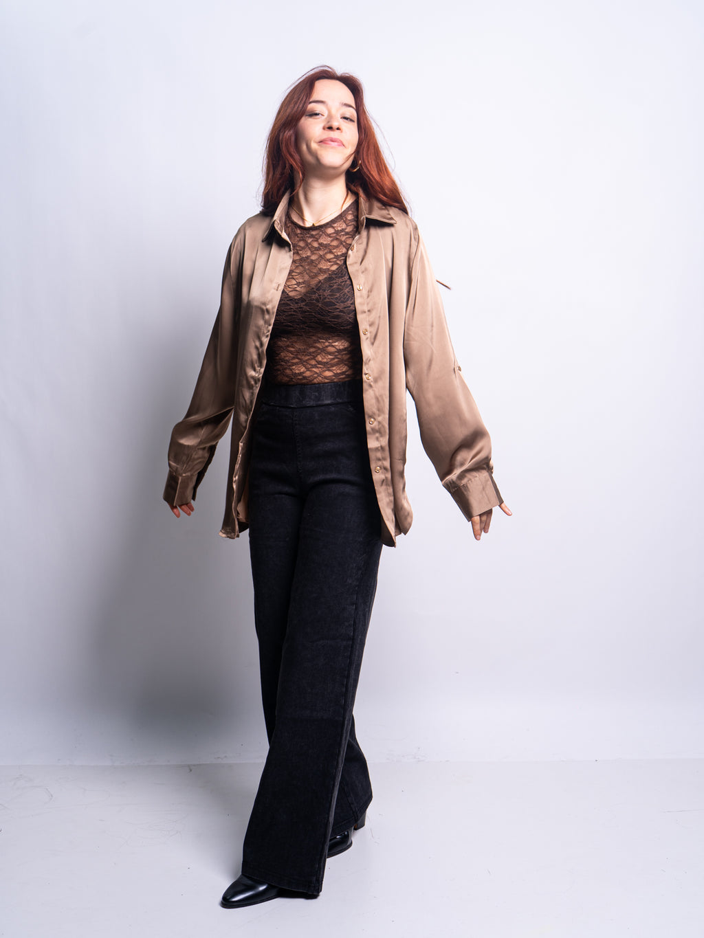 Blusa Satin - Camel