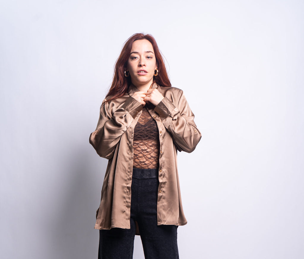 Blusa Satin - Camel