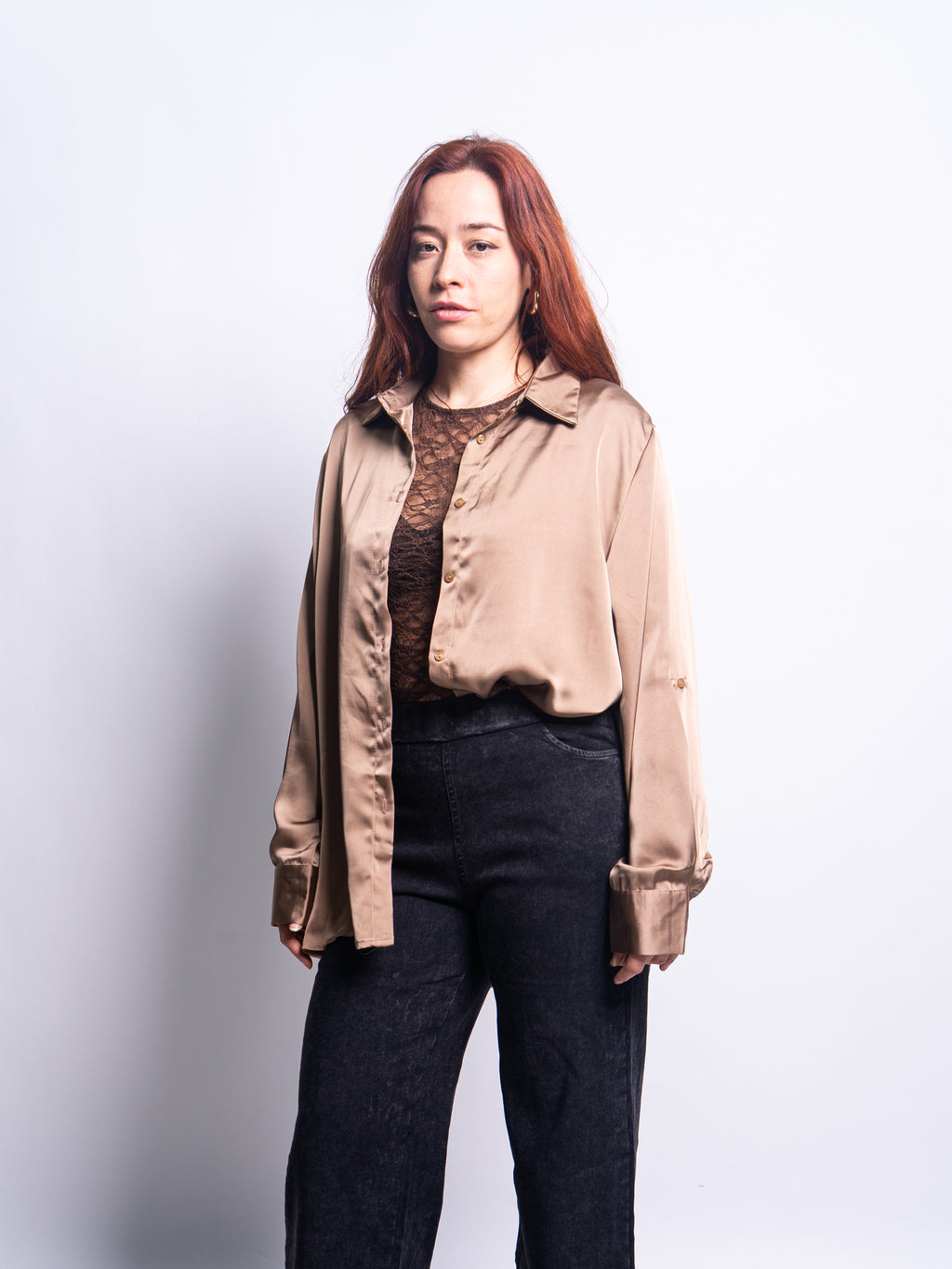 Blusa Satin - Camel