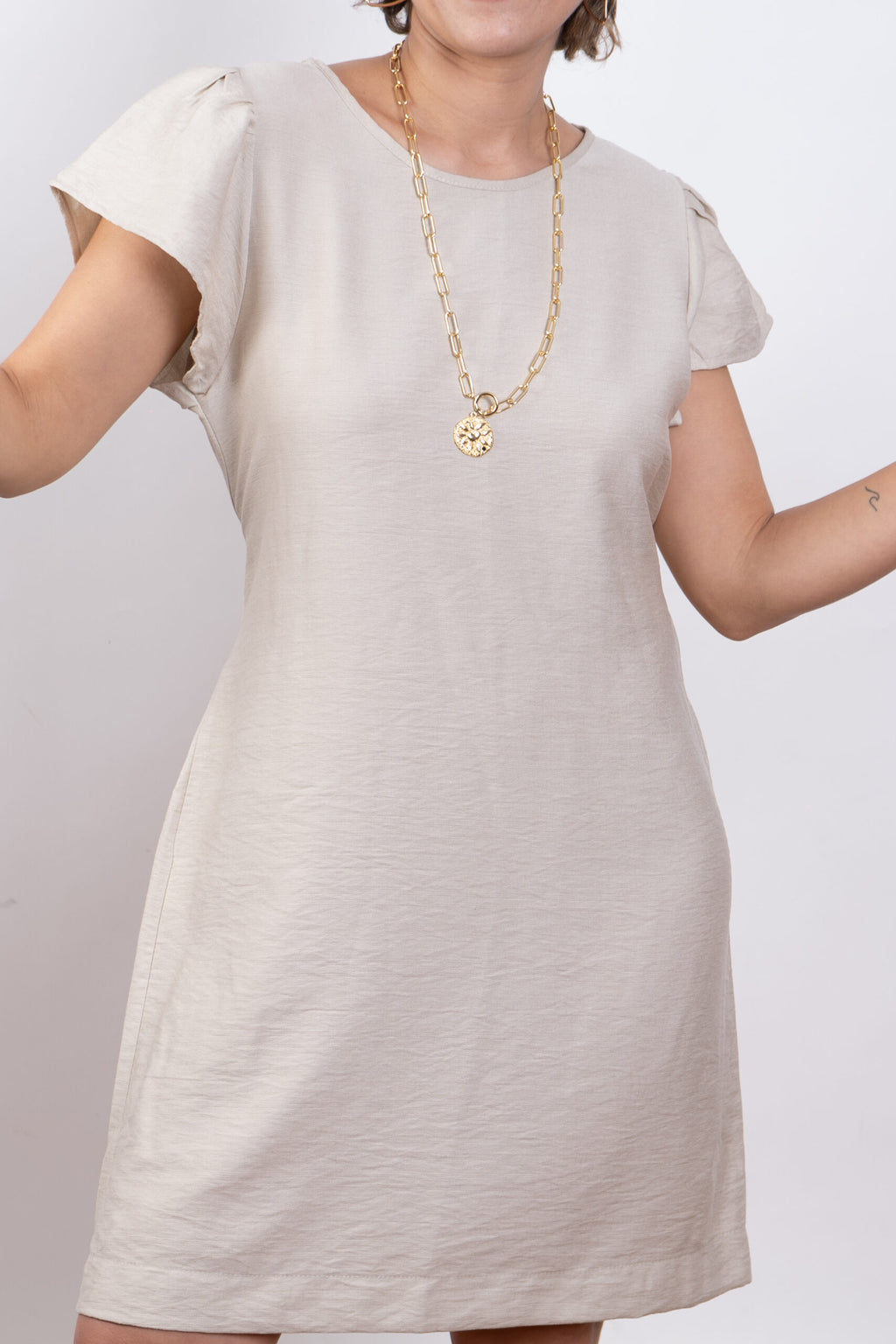 Vestido Beige Flora - Colección Buenos Aires