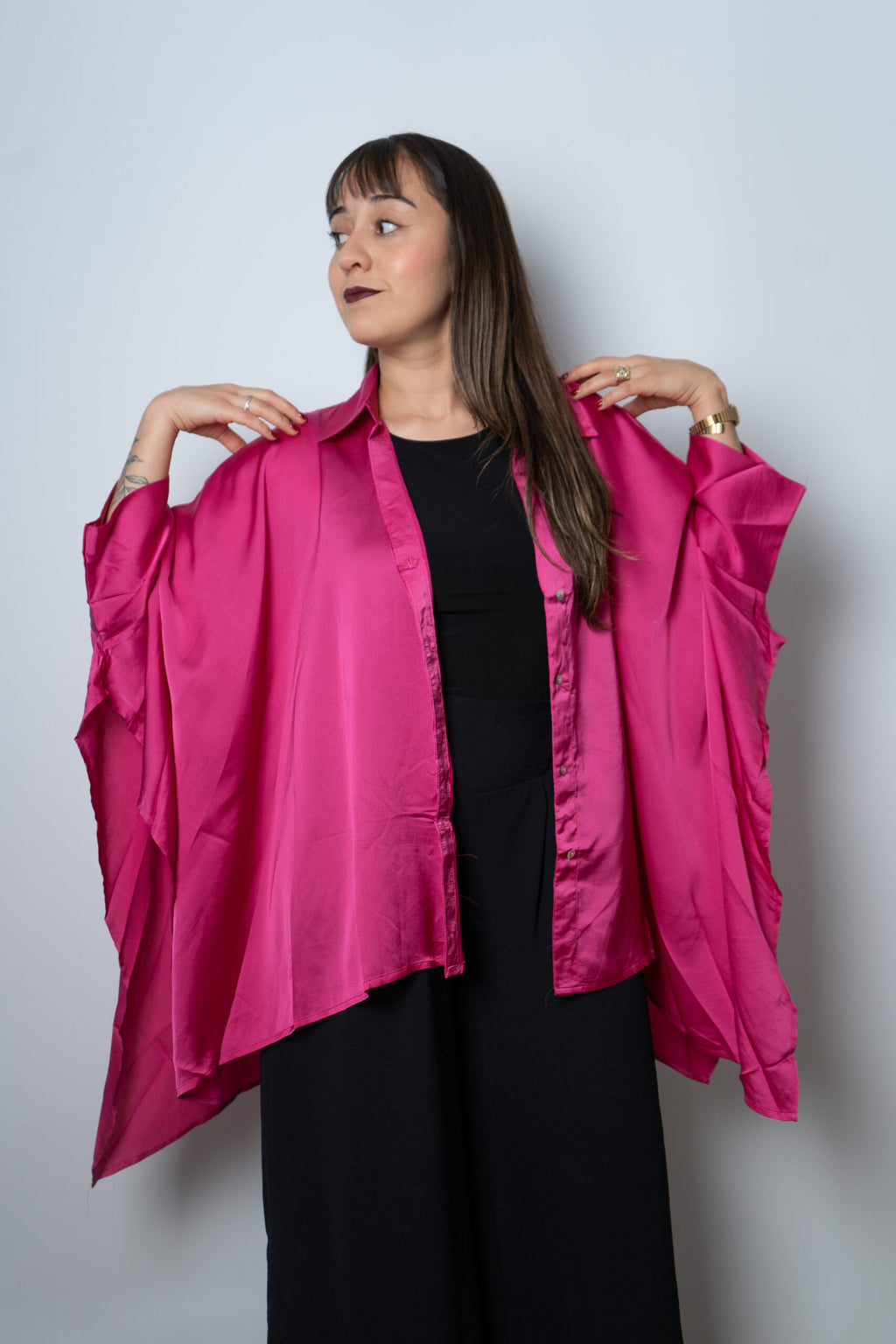 Blusa Satin Lucia - Fucsia
