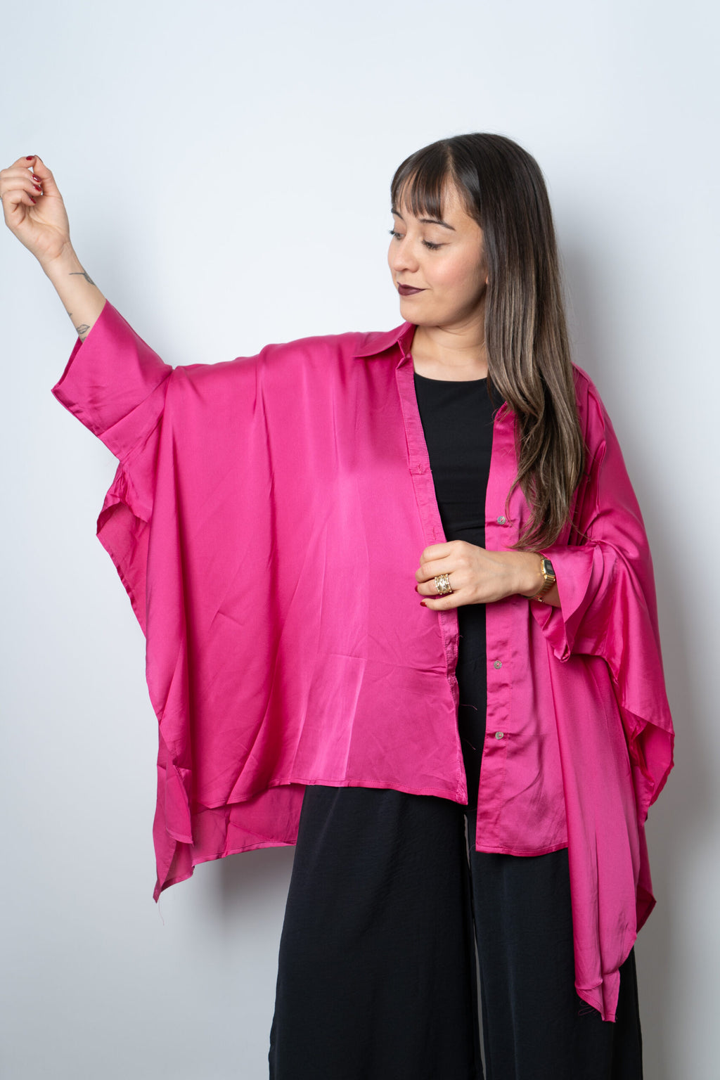Blusa Satin Lucia - Fucsia