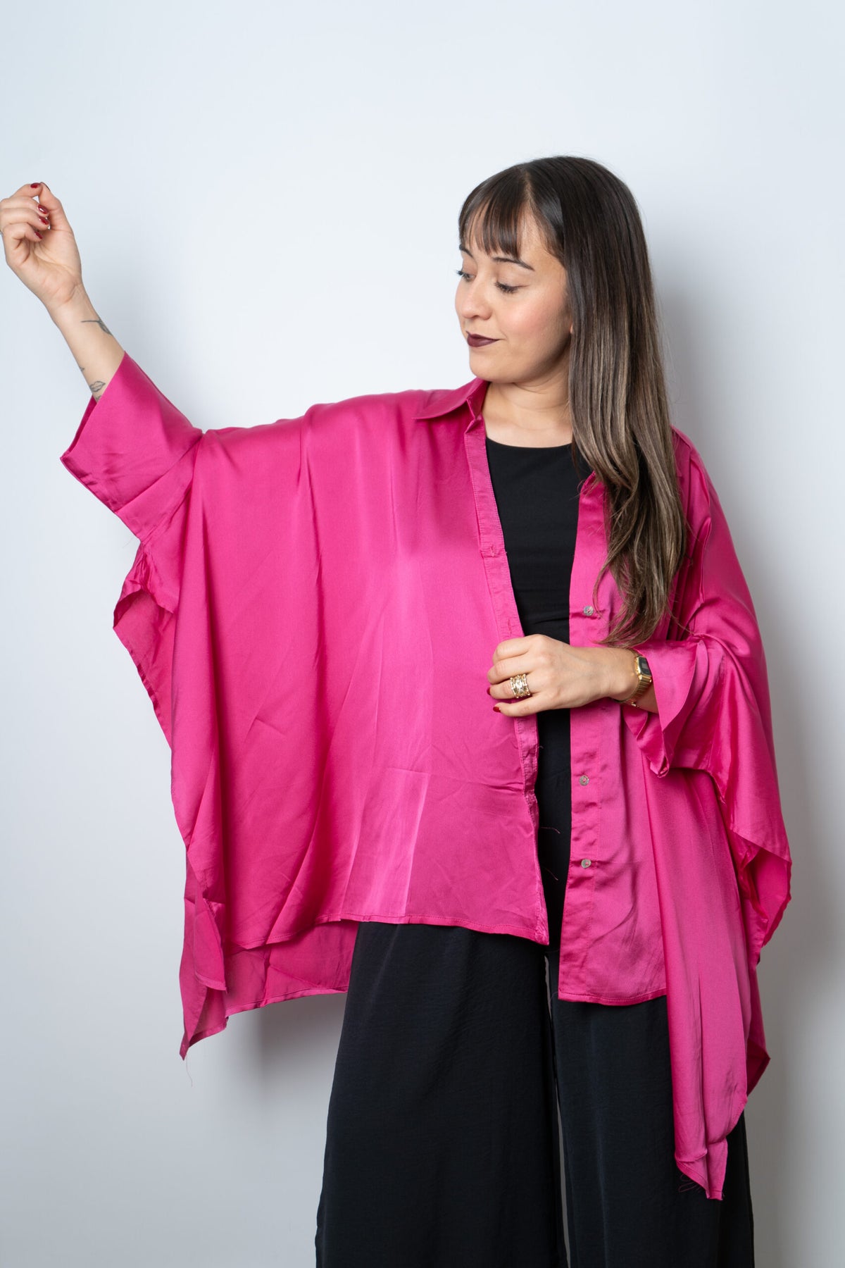 Blusa Satin Lucia - Fucsia