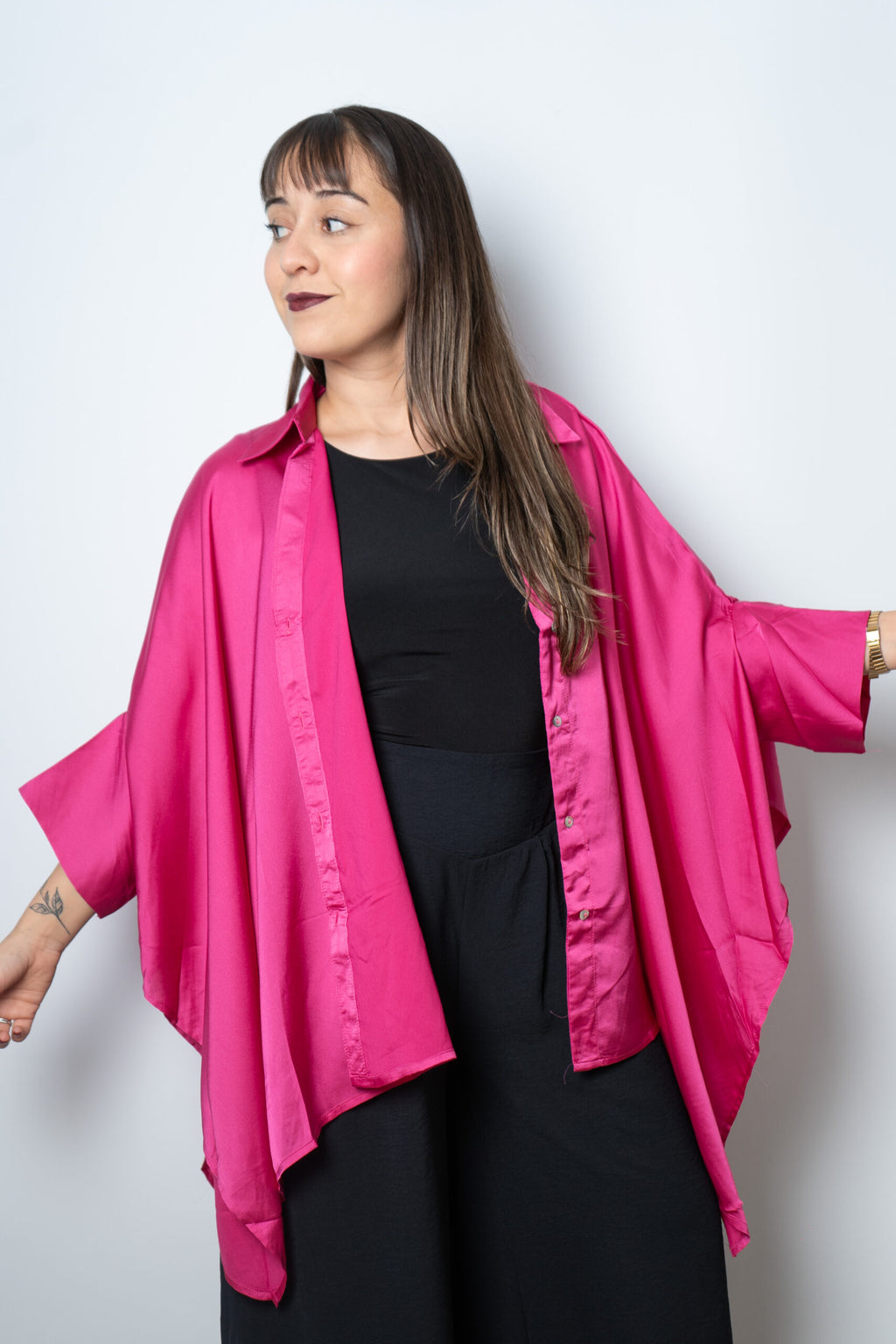 Blusa Satin Lucia - Fucsia