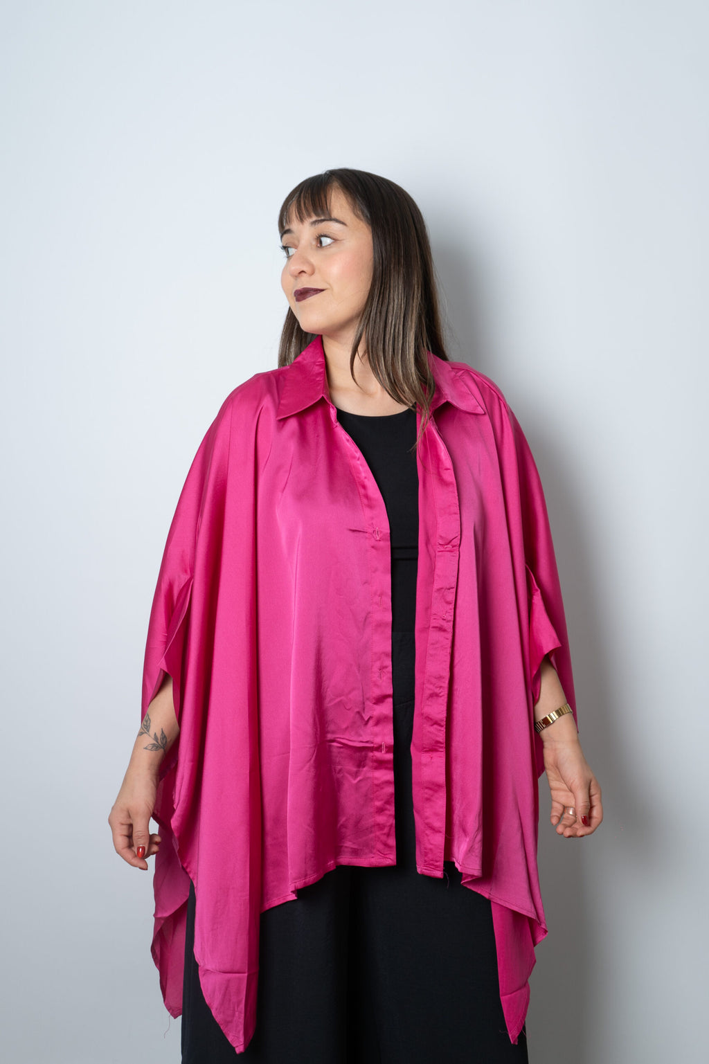 Blusa Satin Lucia - Fucsia